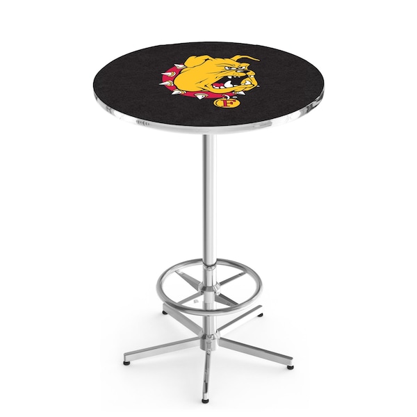 42" Chrome Ferris State Pub Table, 36" dia. Top