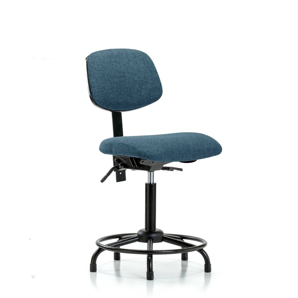 Chair, Fabric, Med Bench, RT Glides, Blu, No Arms, 22" to 29" Height, Blue