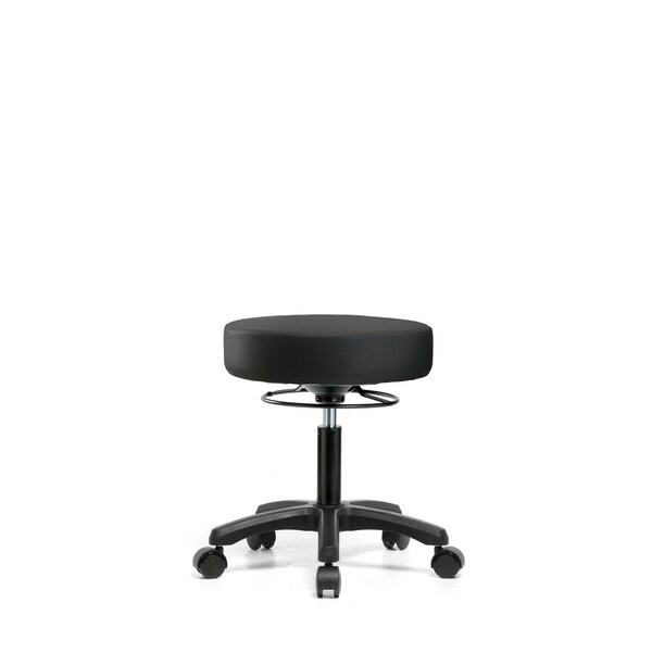 Desk Mini-Stools, Vinyl, Casters, Blk
