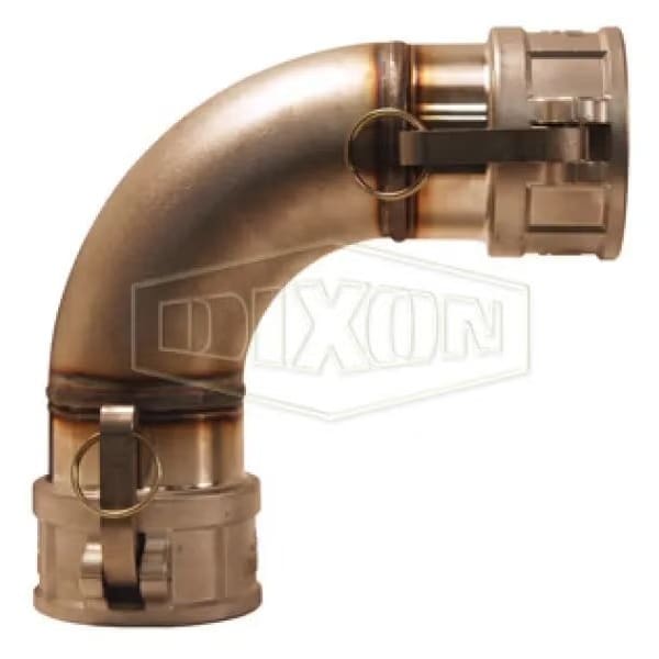 90Deg Cam and Groove Elbow, 3 in, Female Coupler, 316 SS, Domestic