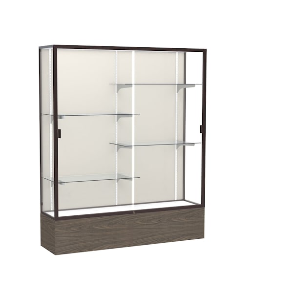 Floor Display Case 60x72x16, Plaque, Dark Bronze