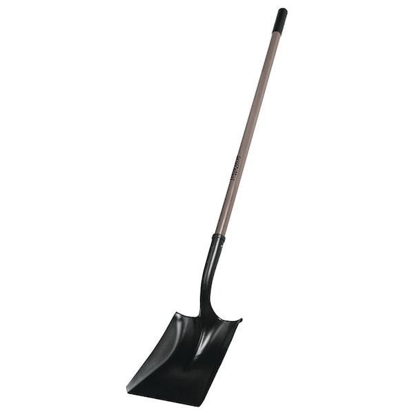 Square Point Shovel, Steel Blade, 47 in L Fiberglass Handle