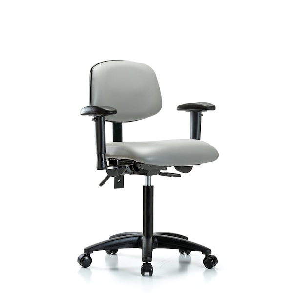 Chair, Vin, Med Bench, Tilt AA Casters, Dov, 6-Way Adjustable, 22" to 29" Height, Dove