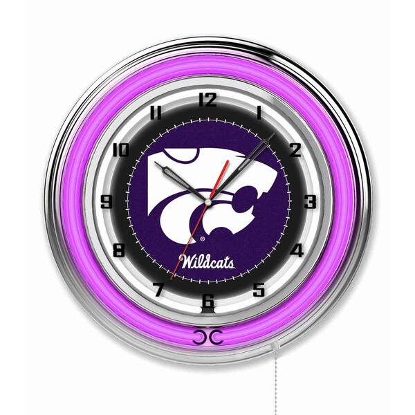 Kansas State University Double Neon 19" Clock