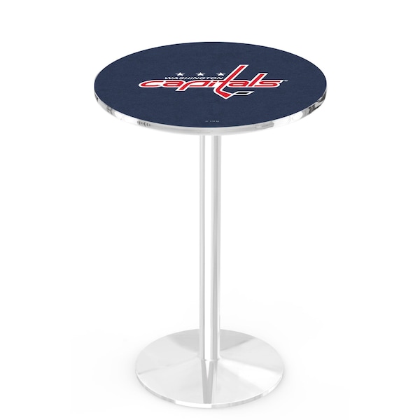 42" Chrome Washington Capitals Pub Table, 36" dia. Top