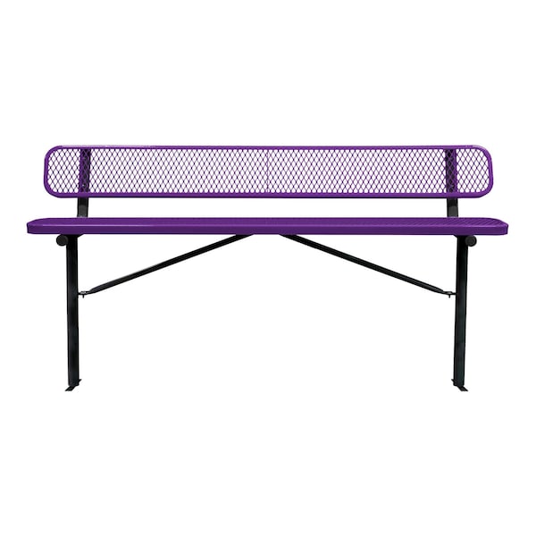Bench/Back, Ingroud Mount, 8ft., Pruple