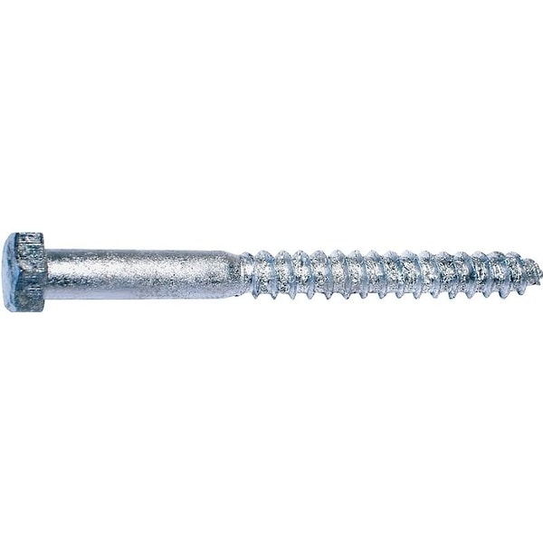 Lag Screw, #0, Steel, Galvanized Hex