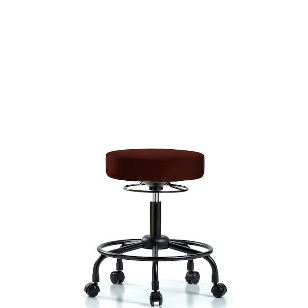 Desk Stool, Vinyl, RT, Casters, Burg