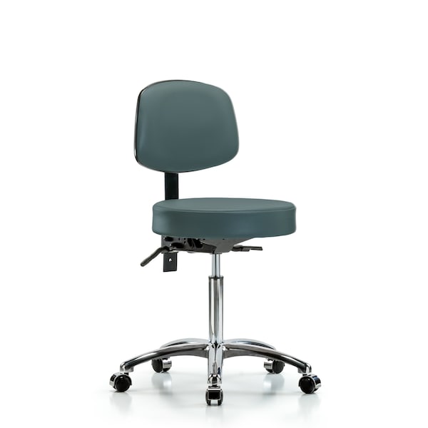 Ben Stool, Med, Vinyl, Bk, Cast, Blu