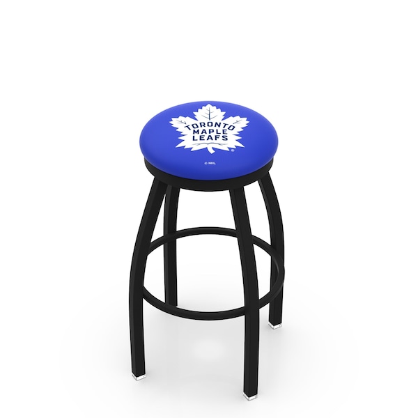 25" Blk Wrinkle Toronto Maple Leafs Swivel Bar Stool, Accent Ring
