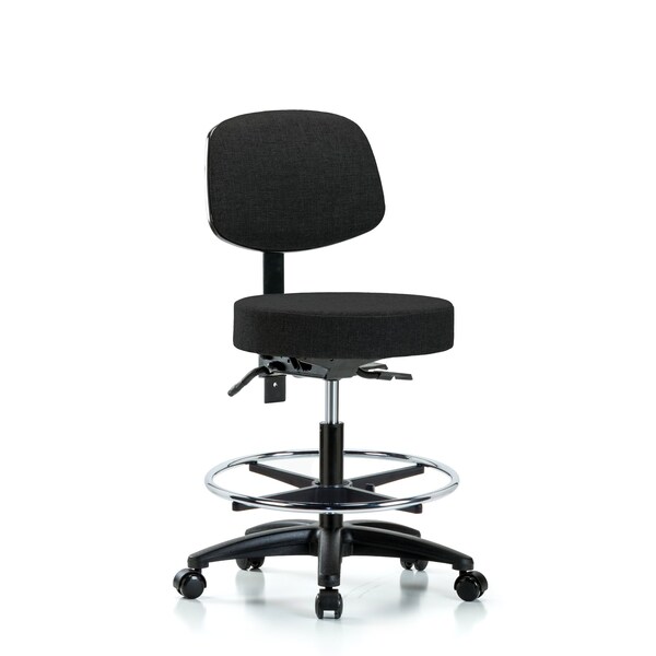 Bech Stool, Med, Fab, Bk, Tilt, CF, Cast, Blk