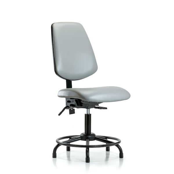 Desk Chair No Arms, 18" to 23" Height, Vinyl, Dove