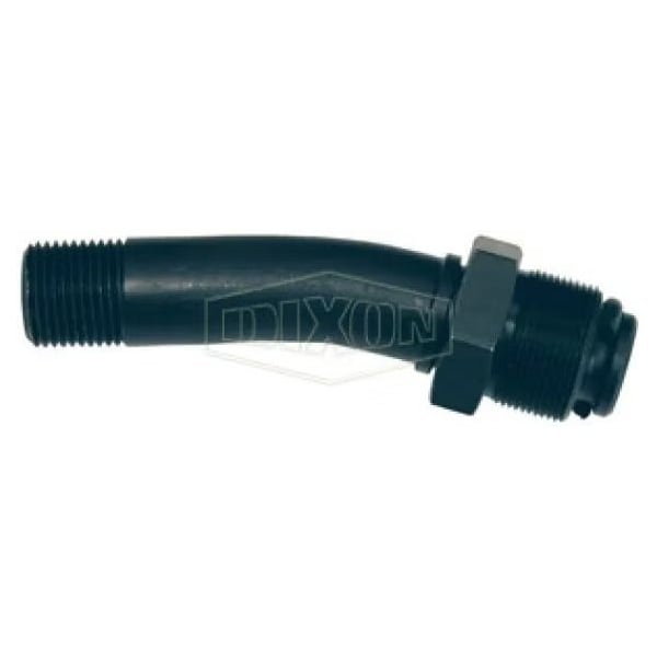 Bent Stem Swivel, 7/8-24 x 3/8 in, Threaded x MNPT, Steel, Domestic