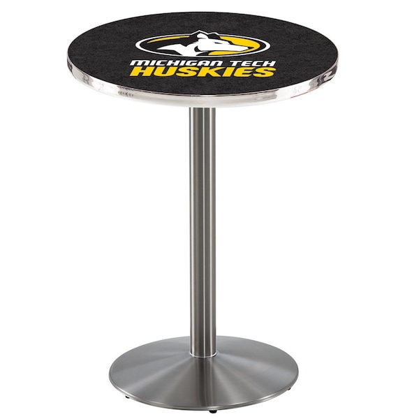 42" Stainless Steel Michigan Tech Pub Table, 36" dia. Top
