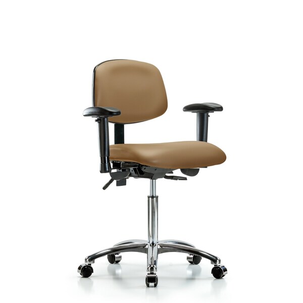Chair, Vin, Med Bench, Chr AA Casters, Taupe, 6-Way Adjustable, 22" to 29" Height, Taupe