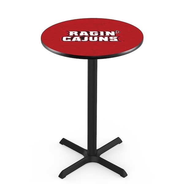 42" Blk Wrinkle Louisiana-Lafayette Pub Table, 36" dia. Top