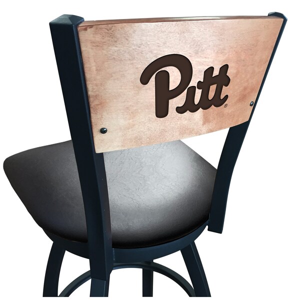 25" Blk Wrinkle Penn State Swivel Bar Stool, Jailhouse Back