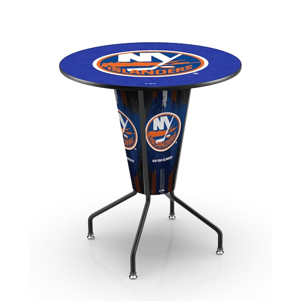Lighted 42" Black New York Islanders Pub Table