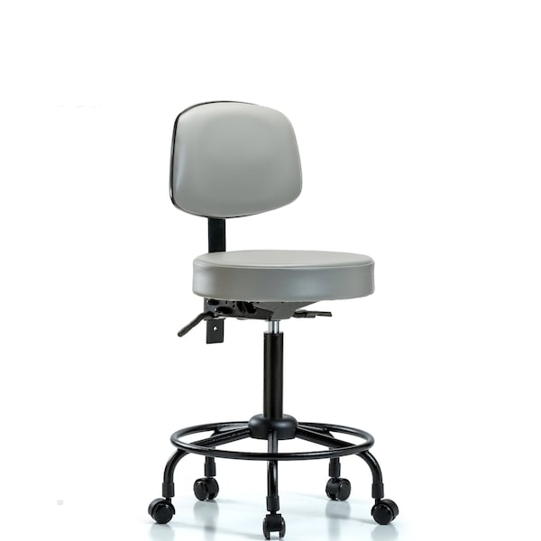 Med Bench Stool, Vin, Bk, RT, Tilt, Cast, Dov