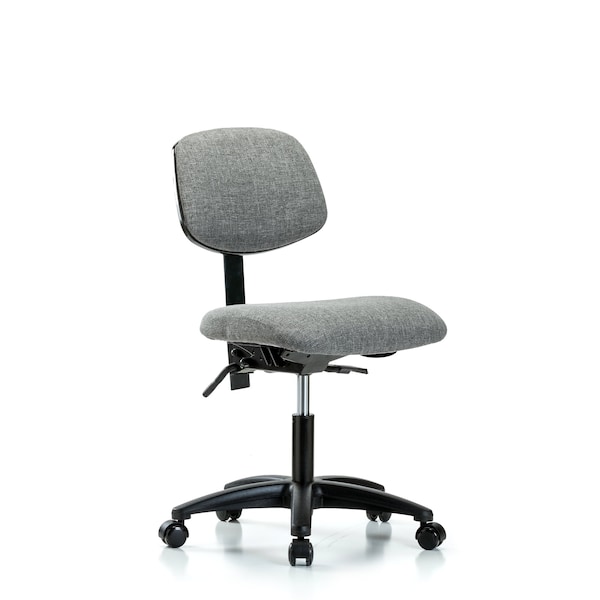 Desk Chair Desk Chair, Fabric, Casters, Gry, No Arms, 19" to 24" Height, Fabric, Grey