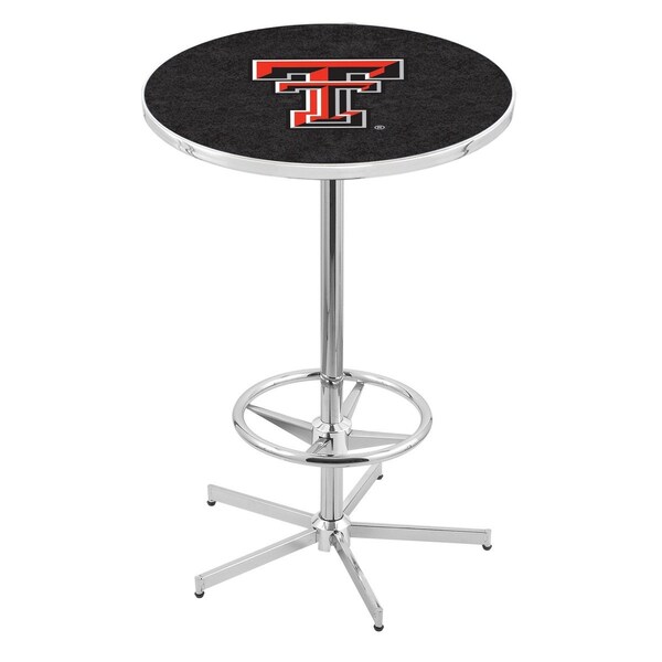 42" Chrome Texas Tech Pub Table, 36" dia. Top