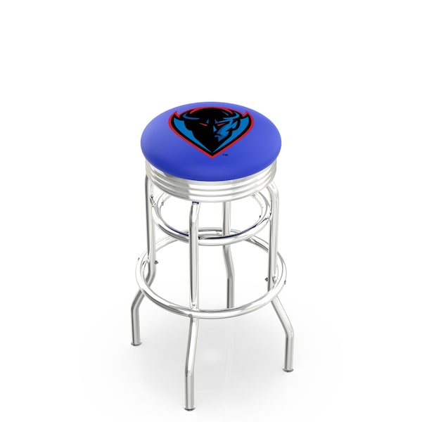 25" Chrome 2-Ring DePaul Swivel Bar Stool, Accent Ring