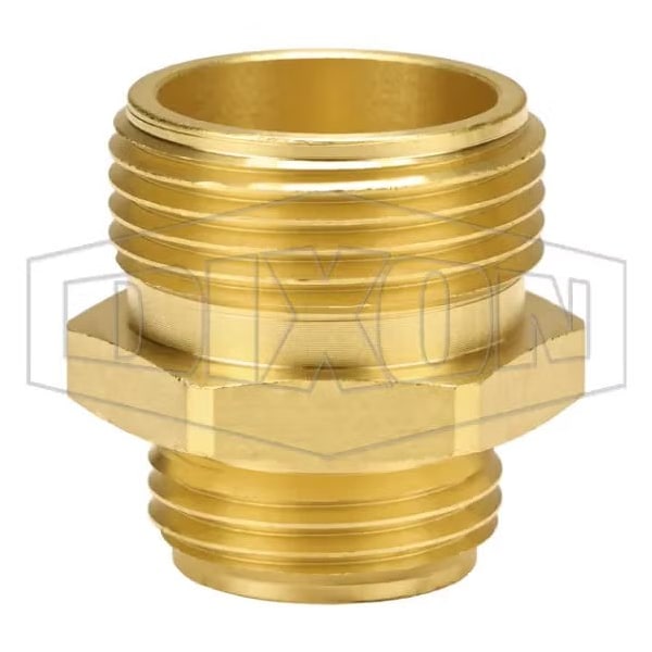 Garden Hose Adapter, 3/4-11-1/2 x 1-11-1/2, Male Garden Hose Thread x MNPSH, Brass, Domestic
