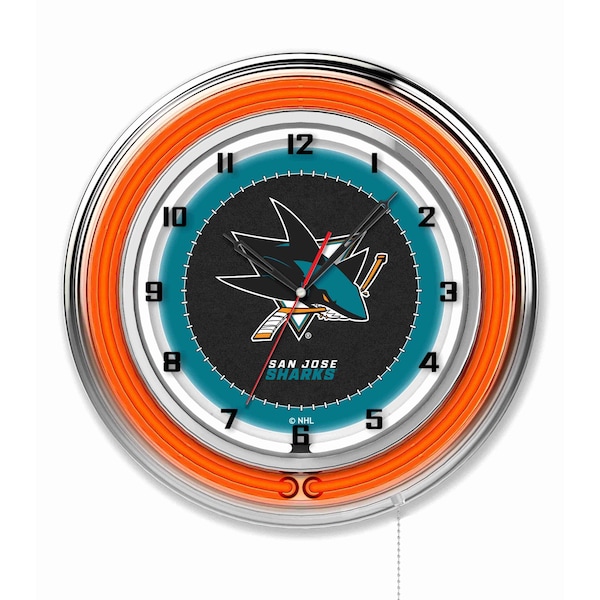 San Jose Sharks Double Neon 19" Clock, NHL