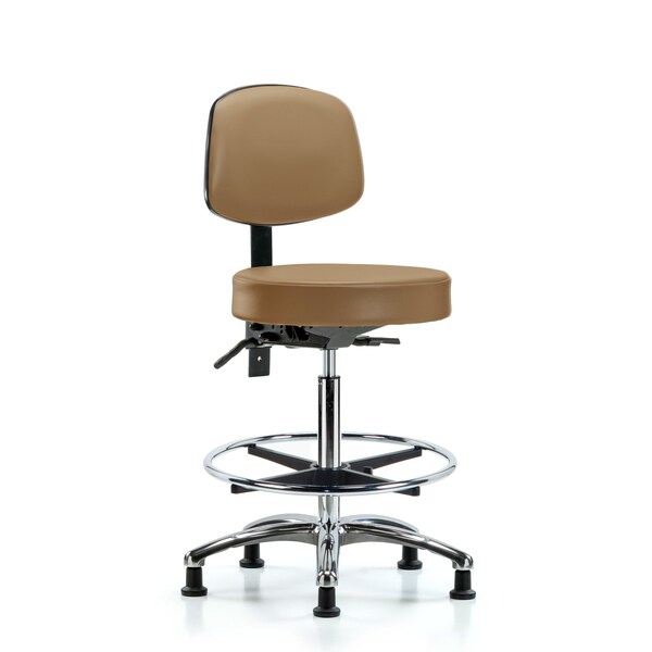 Ben Stool, Hi, Vinyl, Bk, CF, Gld, Taupe