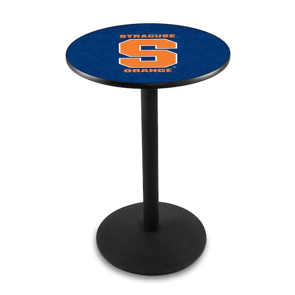 42" Blk Wrinkle Syracuse Pub Table, 36" dia. Top