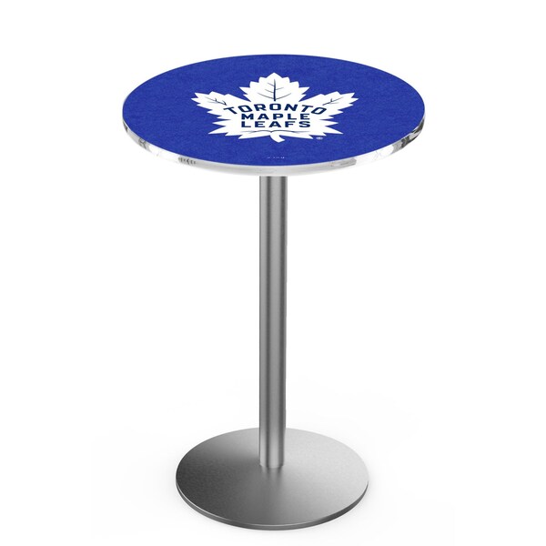 42" Stainless Steel Toronto Maple Leafs Pub Table, 36" dia. Top