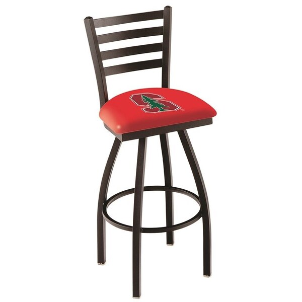 25" Blk Wrinkle Stanford Swivel Bar Stool, Ladder Back