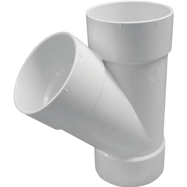 CANPLAS Pipe Wye, 3 in, Hub, PVC, White, SCH 20 Schedule