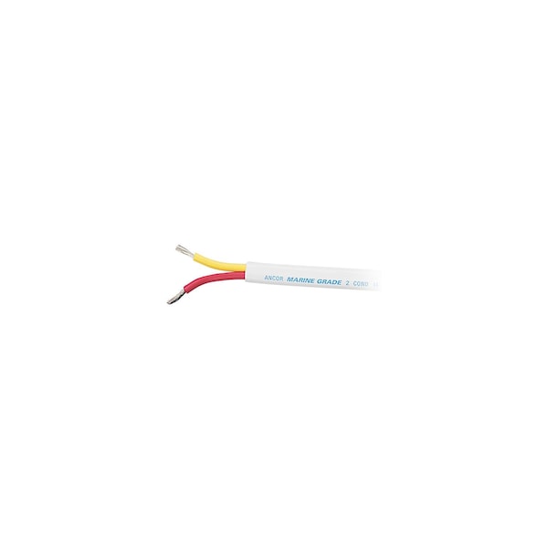 Marine Grade Tinned Duplex Safety Cable Red & Yellow w/ White Jacket, 10/2 Flat, 100'