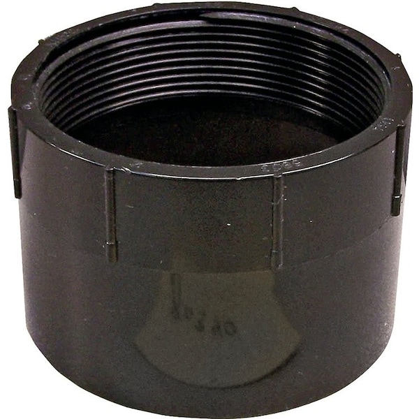 CANPLAS Pipe Adapter, 3 in, FNPT x Hub, ABS, Black, SCH 40 Schedule