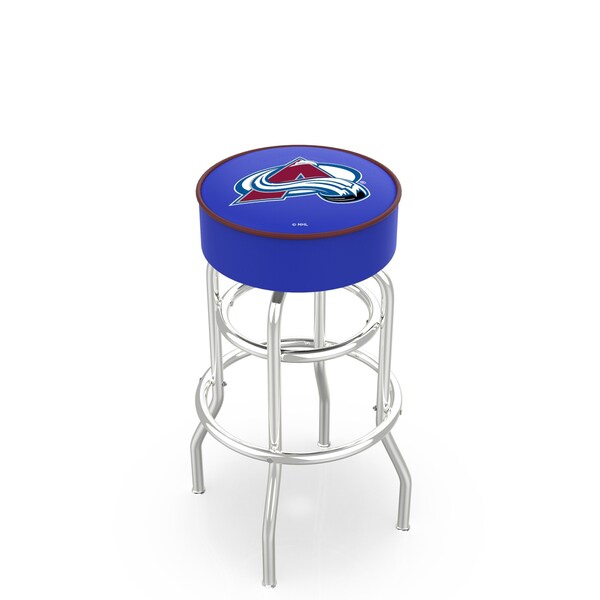 25" Colorado Avalanche Cushion Seat, 2-Ring Chrome Swivel Bar Stool