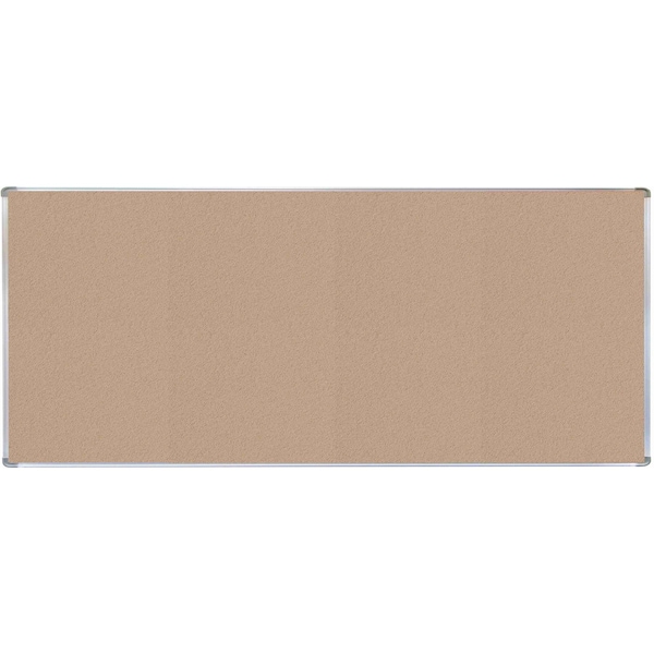 VIC Cork Bulletin Board with Euroframe Design 48"x96" Blanched Almond