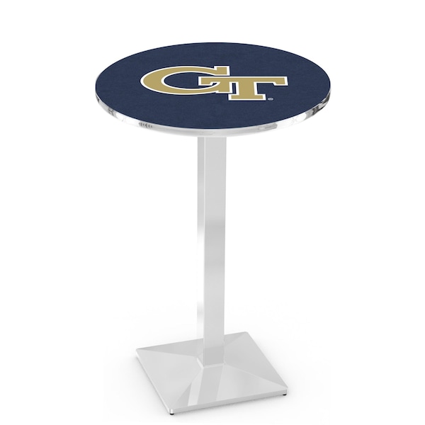 42" Chrome Georgia Tech Pub Table, 36" dia. Top