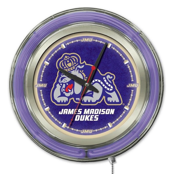 James Madison University Double Neon 15" Clock
