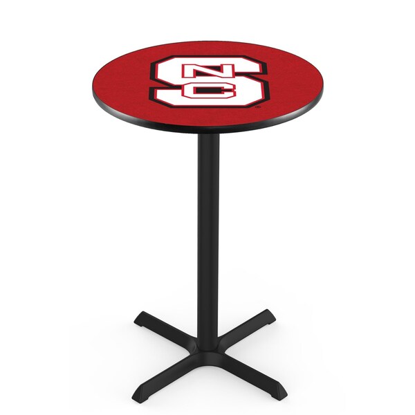 42" Blk Wrinkle North Carolina State Pub Table, 36" dia. Top
