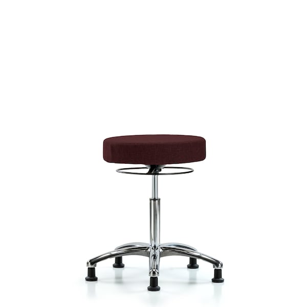 Bench Stool, Med, Fabric, Chrome, Glides Bur