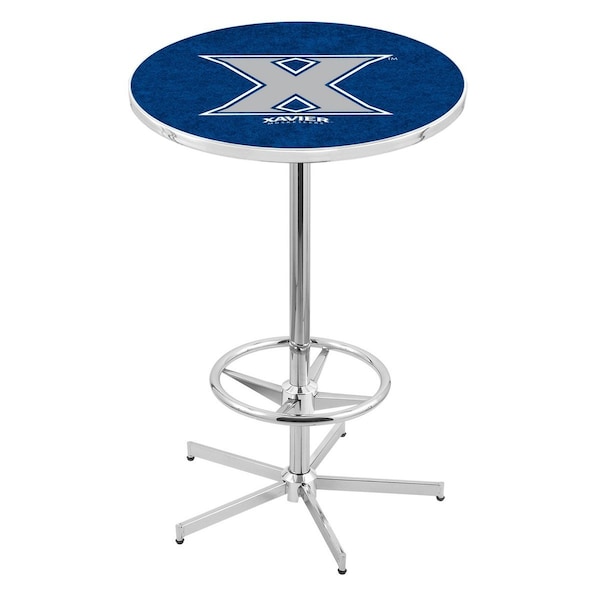 42" Chrome Xavier Pub Table, 36" dia. Top
