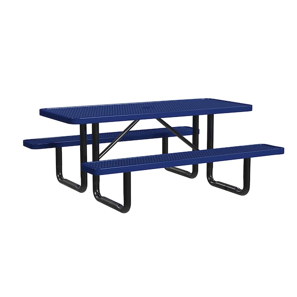 Rectangle Portable Picnic Table, Navy, 6 ft L