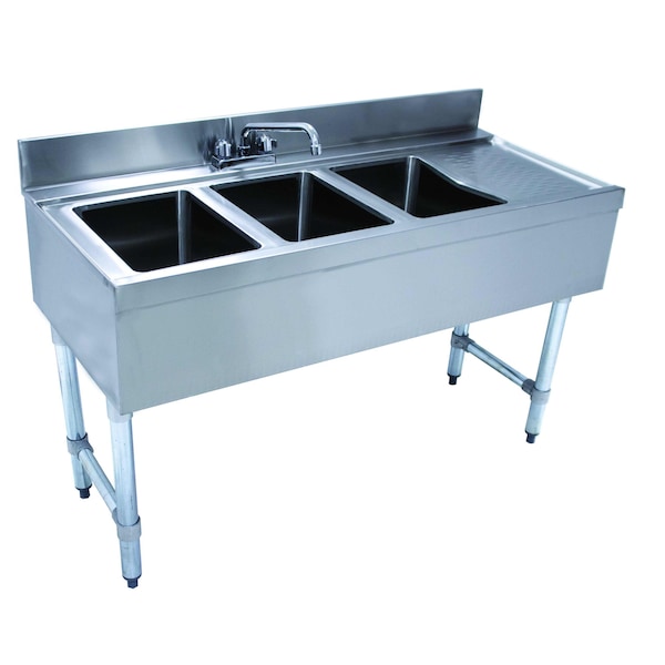 Underbar Basics Sink Unit 3-compartment 48 in.W x 21 in.D x 33 in.H overall