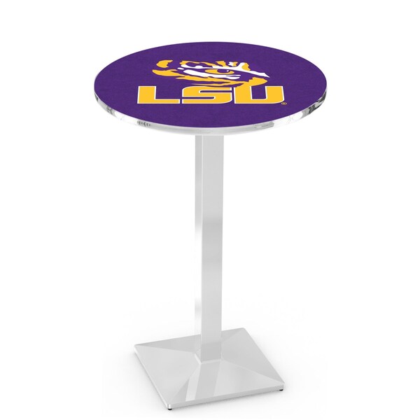 42" Chrome Louisiana State Pub Table, 36" dia. Top