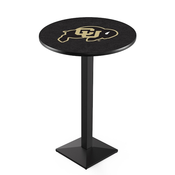 42" Blk Wrinkle Colorado Pub Table, 36" dia. Top