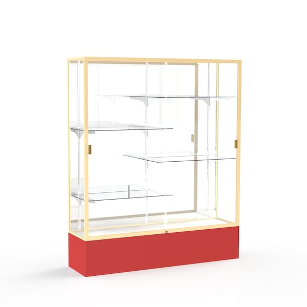 Spirit Floor Display Case 60x72x16, Mirror, Champange