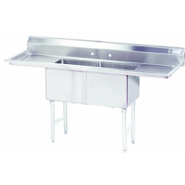 Fabricated Sink 2-compartment 24 in. right & left drainboards