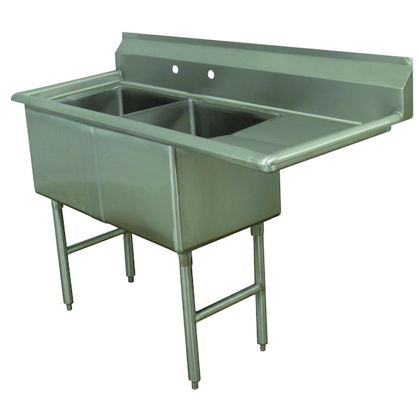 Special Value Fabricated Sink 2-compartment 24 in. right drainboard