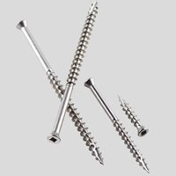 Wood Screw, #10, Stainless Steel Flat Head Square Drive